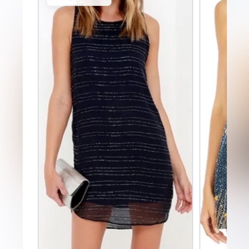 Elegant Black Sleeveless Dress Beaded NWT Lined Back Zipper Size Large NEW